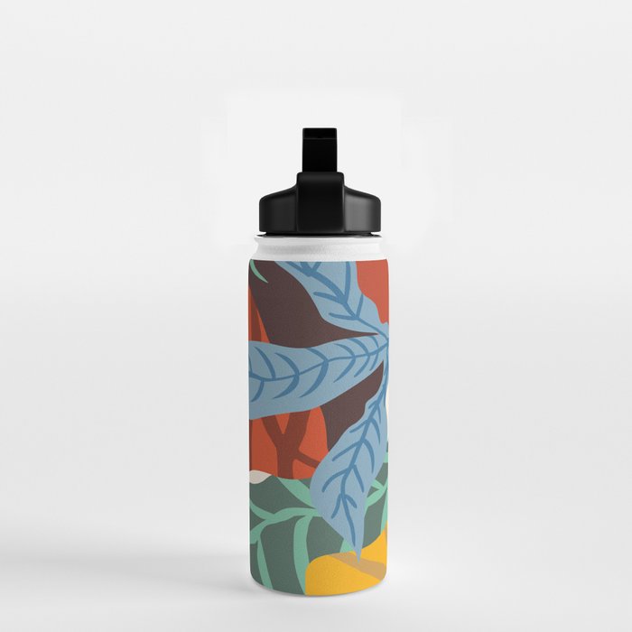 Bloom With Grace, Abstract Botanical Nature Painting, Colorful Eclectic Illustration Modern Water Bottle Gallery Image 2