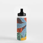Bloom With Grace, Abstract Botanical Nature Painting, Colorful Eclectic Illustration Modern Water Bottle Gallery Image 2