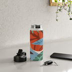 Bloom With Grace, Abstract Botanical Nature Painting, Colorful Eclectic Illustration Modern Water Bottle Gallery Image 4