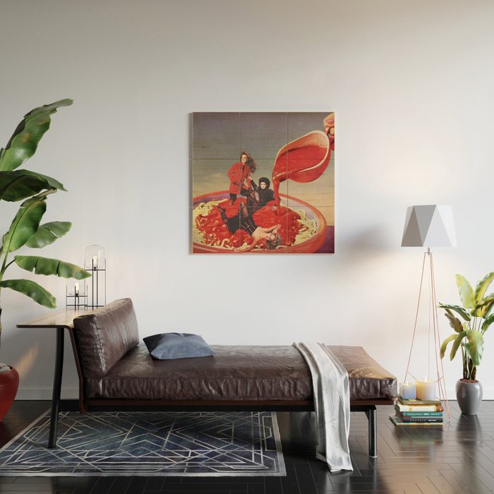 Mamma Mia - Spaghetti Tomato Sauce  Wood Wall Art Gallery Image 2