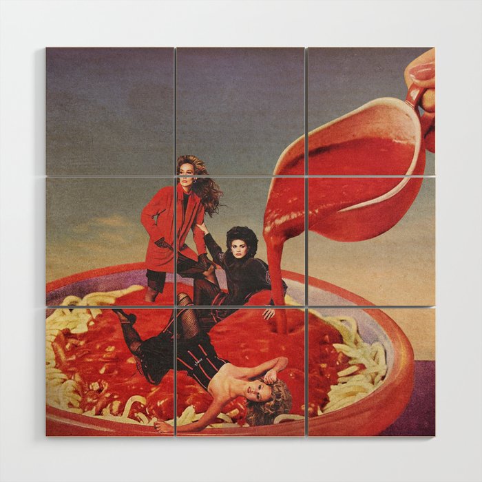 Mamma Mia - Spaghetti Tomato Sauce  Wood Wall Art Gallery Image 1