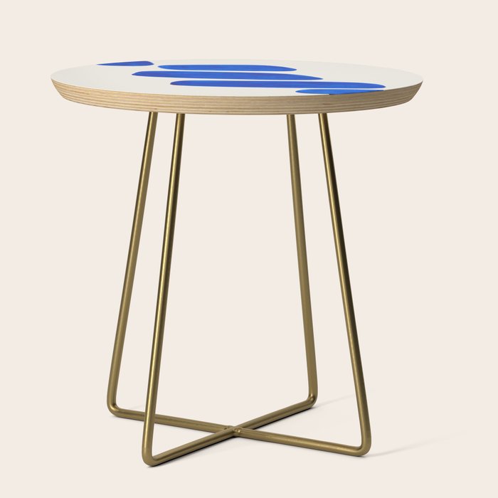 Minimalist Modern Mid Century Colorful Abstract Shapes Phthalo Blue Native Pebbles Stacked Side Table Gallery Image 1