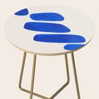Minimalist Modern Mid Century Colorful Abstract Shapes Phthalo Blue Native Pebbles Stacked Side Table Gallery Image 2