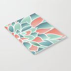 Festive, Floral Prints, Art Designs, Coral, Teal and Green Notebook Gallery Image 2