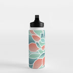 Festive, Floral Prints, Art Designs, Coral, Teal and Green Water Bottle Gallery Image 3