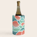 Festive, Floral Prints, Art Designs, Coral, Teal and Green Wine Chiller Gallery Image 2