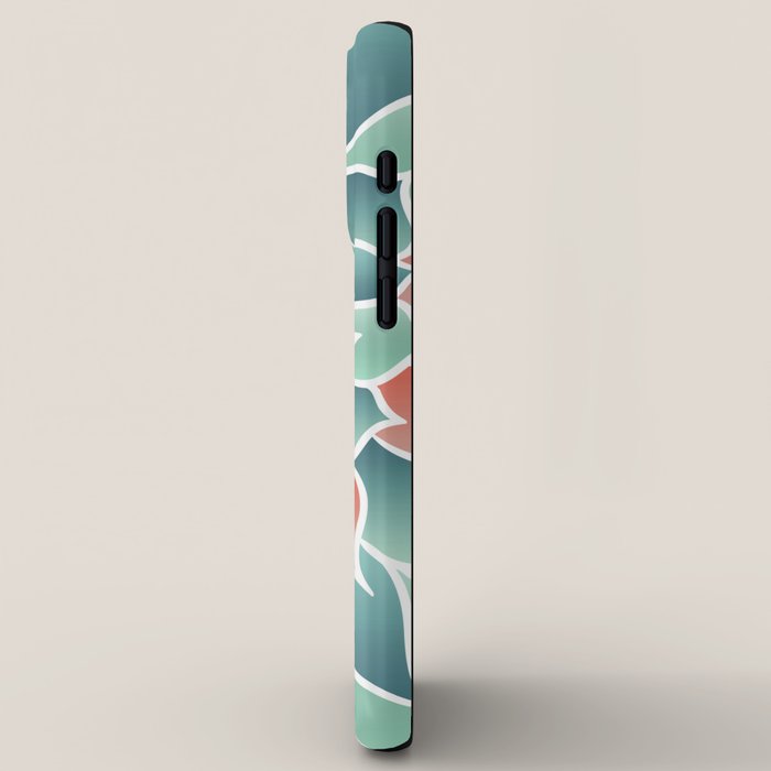 Festive, Floral Prints, Art Designs, Coral, Teal and Green iPhone Case Gallery Image 2