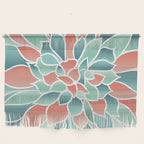 Festive, Floral Prints, Art Designs, Coral, Teal and Green Wall Hanging Gallery Image 1