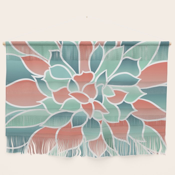 Festive, Floral Prints, Art Designs, Coral, Teal and Green Wall Hanging Gallery Image 1