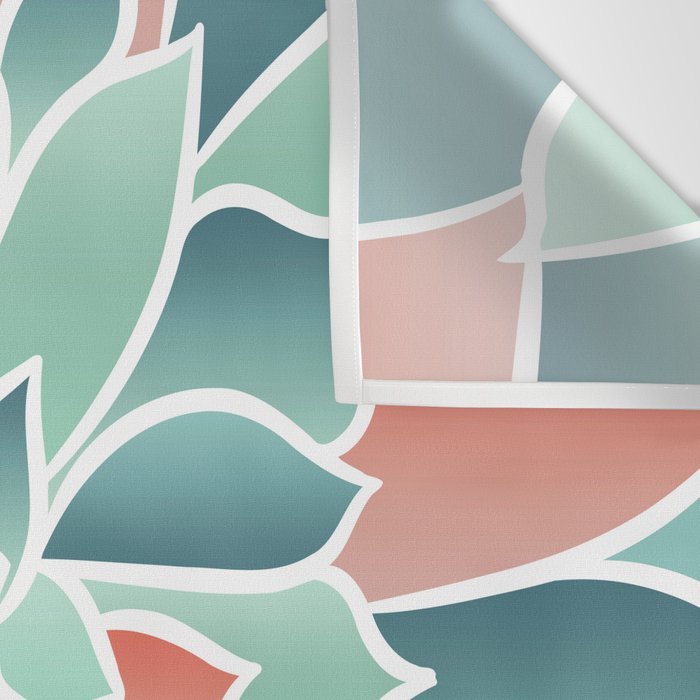 Festive, Floral Prints, Art Designs, Coral, Teal and Green Wall Tapestry Gallery Image 3