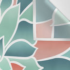 Festive, Floral Prints, Art Designs, Coral, Teal and Green Wall Tapestry Gallery Image 3