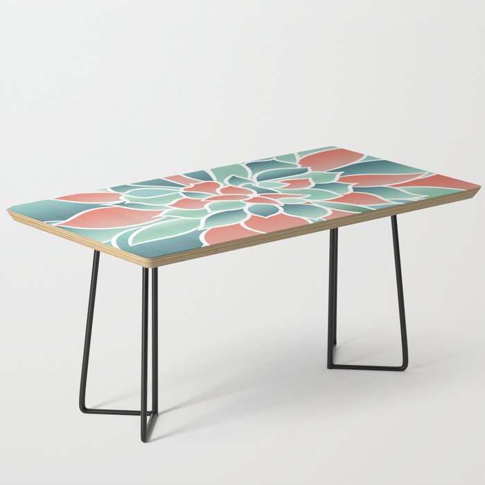 Festive, Floral Prints, Art Designs, Coral, Teal and Green Coffee Table Gallery Image 1