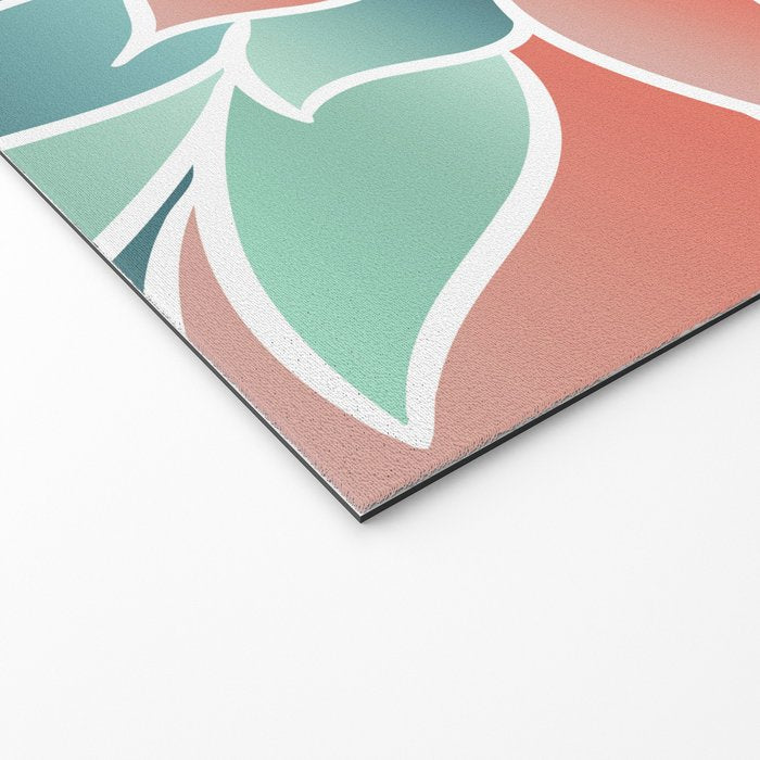 Festive, Floral Prints, Art Designs, Coral, Teal and Green Welcome Mat Gallery Image 2