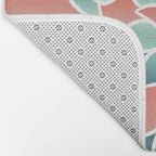 Festive, Floral Prints, Art Designs, Coral, Teal and Green Bath Mat Gallery Image 2