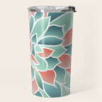 Festive, Floral Prints, Art Designs, Coral, Teal and Green Travel Mug Gallery Image 2