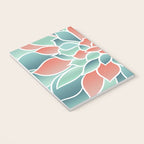 Festive, Floral Prints, Art Designs, Coral, Teal and Green Notebook Gallery Image 3