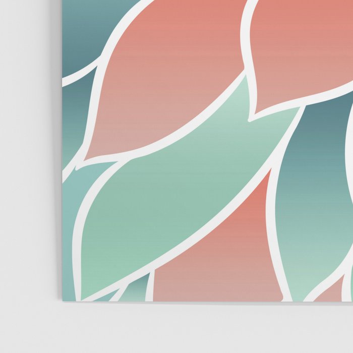 Festive, Floral Prints, Art Designs, Coral, Teal and Green Poster Gallery Image 3