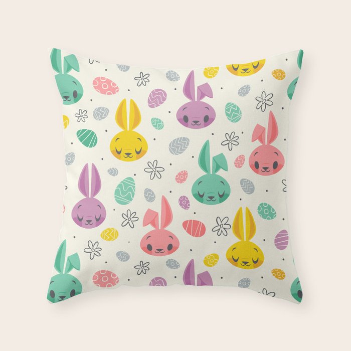 Easter Bunnies Throw Pillow Gallery Image 6