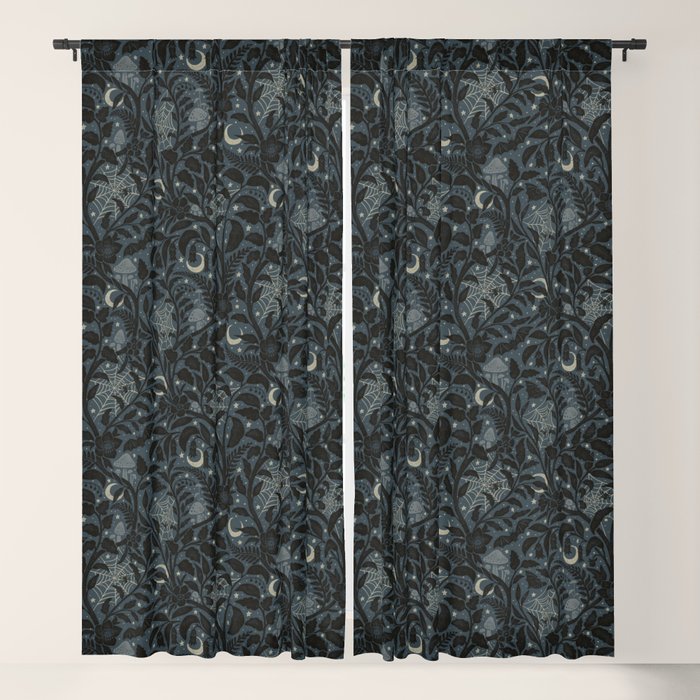 Mysterious Garden - midnight blue Window Curtain Gallery Image 1