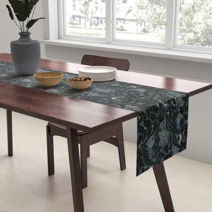 Mysterious Garden - midnight blue Table Runner Gallery Image 2
