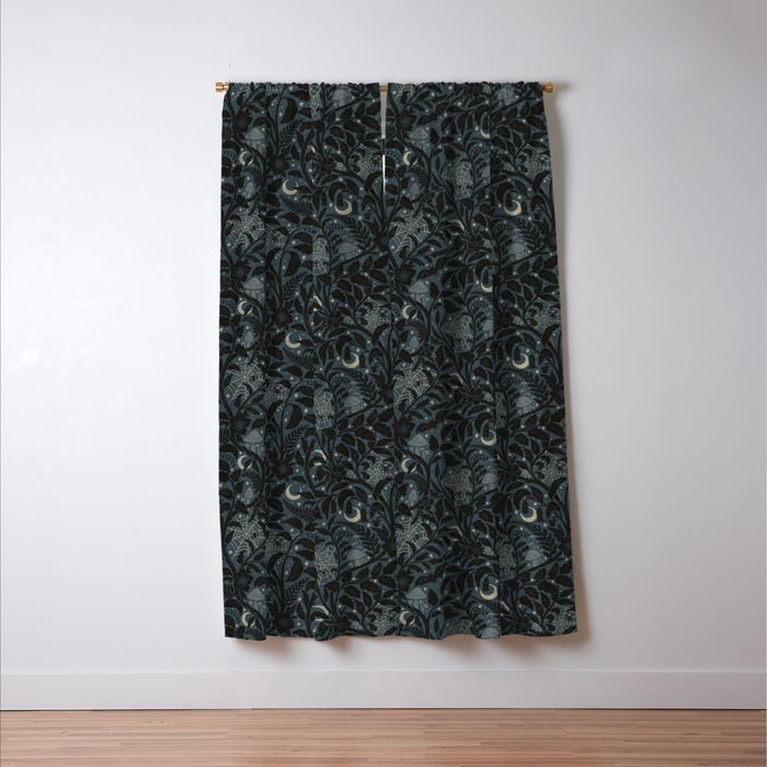 Mysterious Garden - midnight blue Window Curtain Gallery Image 3