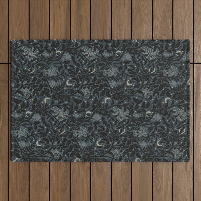 Mysterious Garden - midnight blue Outdoor Rug Gallery Image 1