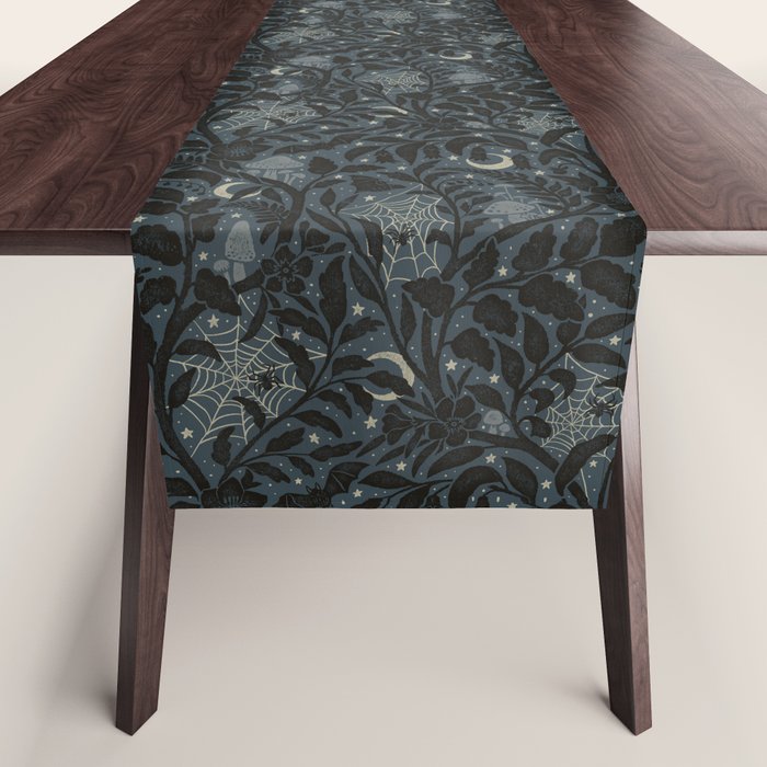 Mysterious Garden - midnight blue Table Runner Gallery Image 1