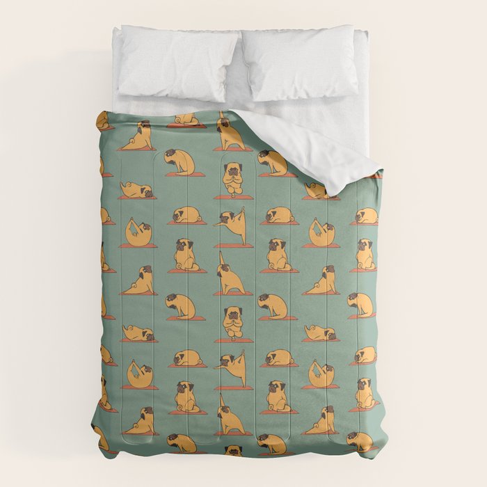 Pug Yoga Comforter Gallery Image 6