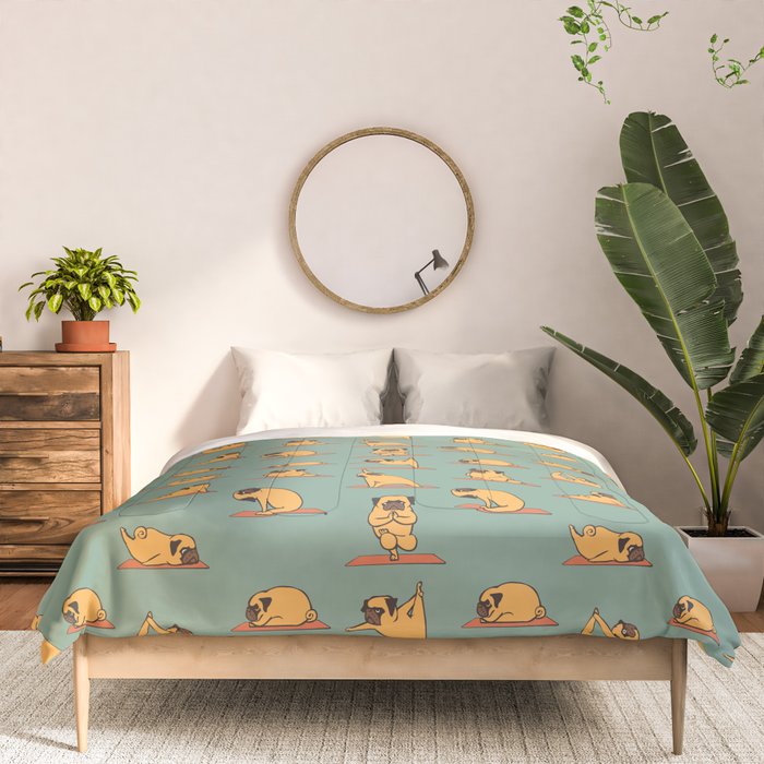 Pug Yoga Comforter Gallery Image 3