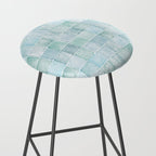 Sea Glass Tiles Watercolor Stool Gallery Image 2