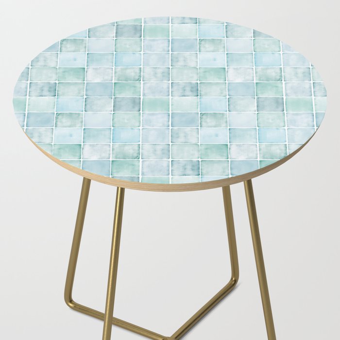 Sea Glass Tiles Watercolor Side Table Gallery Image 2