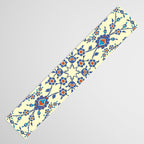 Ottoman Arabesque Floral Pattern Lemon Blue Turquoise & Red Table Runner Gallery Image 3