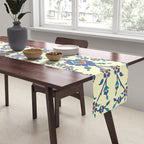 Ottoman Arabesque Floral Pattern Lemon Blue Turquoise & Red Table Runner Gallery Image 2