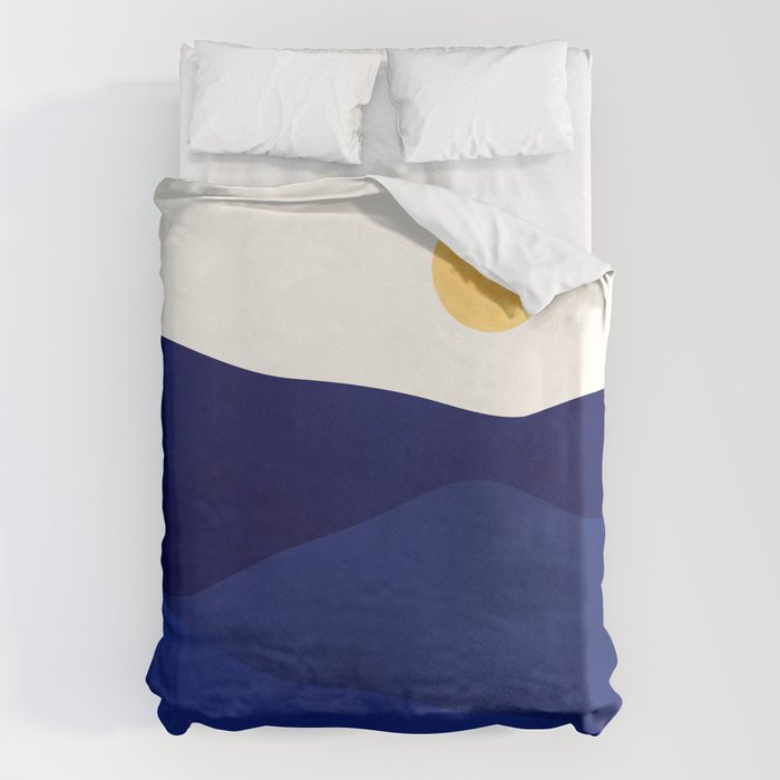 Indigo Mountains Abstract Landscape Duvet Cover Gallery Image 6