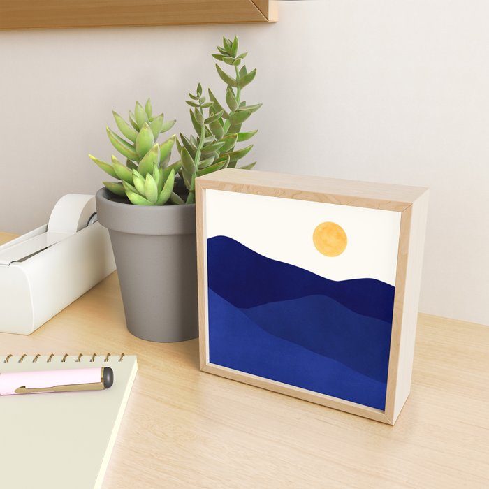 Indigo Mountains Abstract Landscape Mini Art Print Gallery Image 2