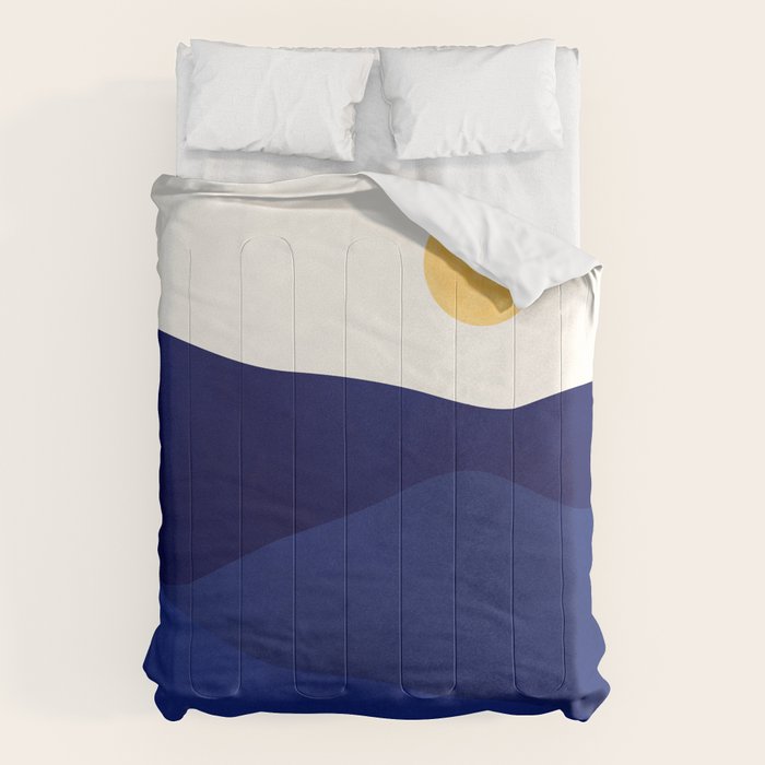 Indigo Mountains Abstract Landscape Comforter Gallery Image 6