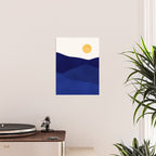 Indigo Mountains Abstract Landscape Poster Gallery Image 2
