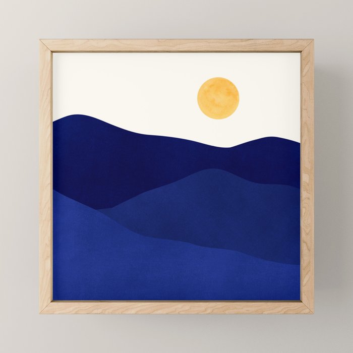 Indigo Mountains Abstract Landscape Mini Art Print Gallery Image 1