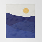 Indigo Mountains Abstract Landscape Throw Blanket Gallery Image 2