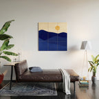 Indigo Mountains Abstract Landscape Wood Wall Art Gallery Image 2