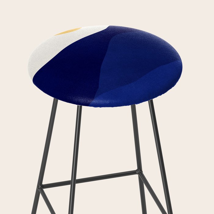 Indigo Mountains Abstract Landscape Stool Gallery Image 2
