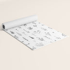 White Wildflowers Pattern Yoga Mat Gallery Image 2