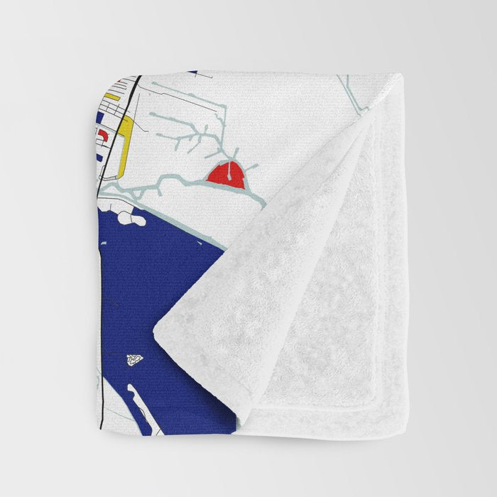 New Orleans, Louisiana City Map - Mondrian Throw Blanket Gallery Image 3