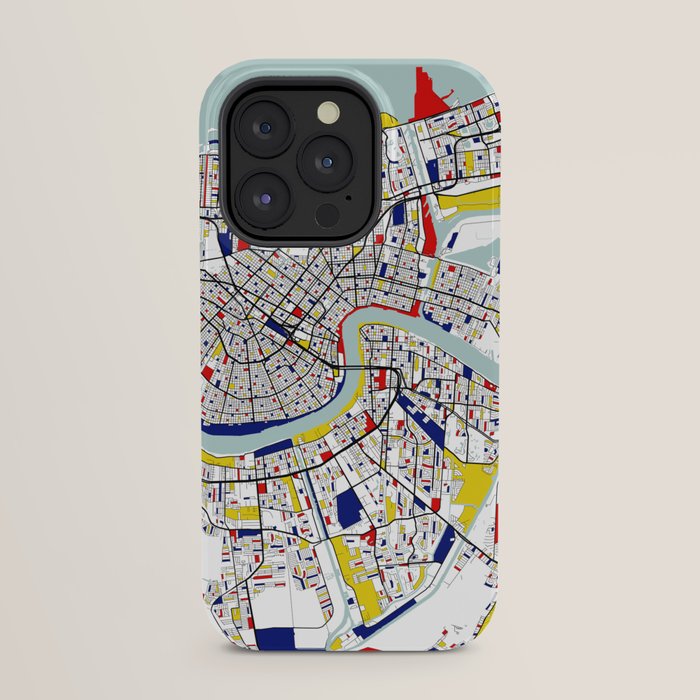 New Orleans, Louisiana City Map - Mondrian iPhone Case Gallery Image 23