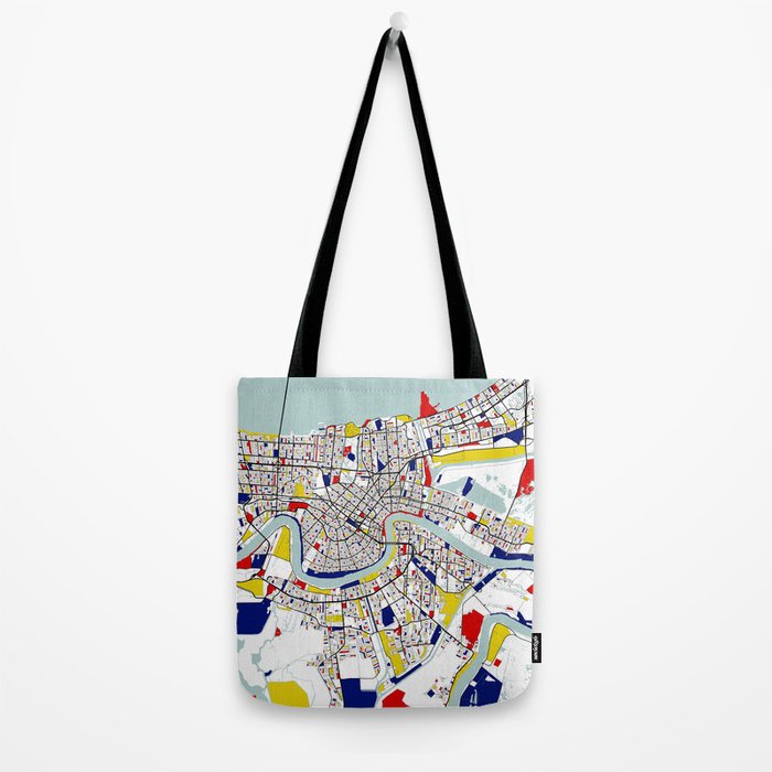 New Orleans, Louisiana City Map - Mondrian Tote Bag Gallery Image 2