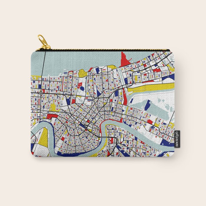 New Orleans, Louisiana City Map - Mondrian Carry All Pouch Gallery Image 1