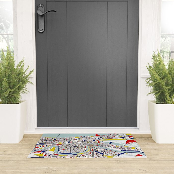 New Orleans, Louisiana City Map - Mondrian Welcome Mat Gallery Image 3