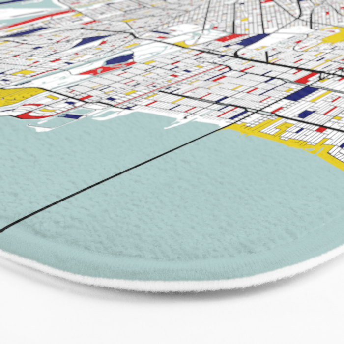 New Orleans, Louisiana City Map - Mondrian Bath Mat Gallery Image 3
