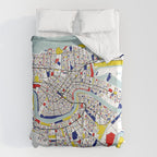 New Orleans, Louisiana City Map - Mondrian Duvet Cover Gallery Image 6