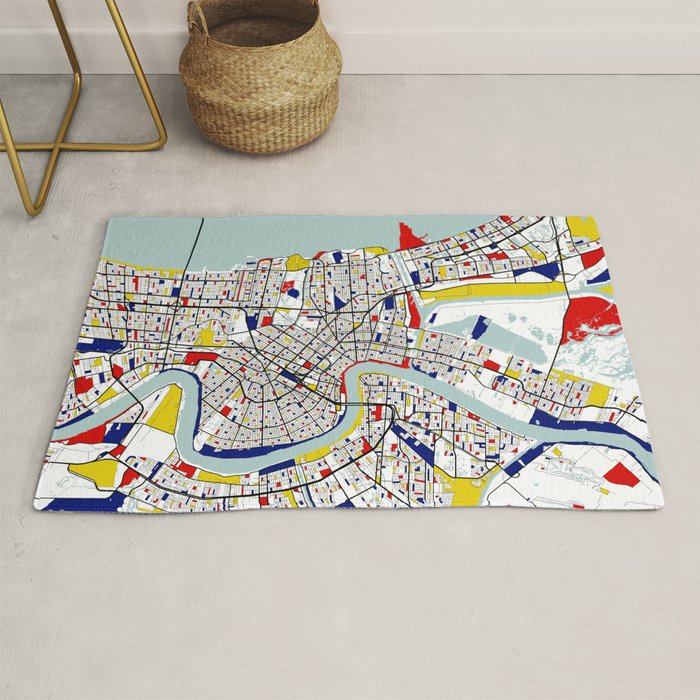New Orleans, Louisiana City Map - Mondrian Rug Gallery Image 1